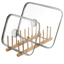 Stojak Organizer na Pokrywki Talerze Drewniany 8 szt. 35,5 cm ORION