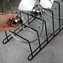 Stojak Organizer na Pokrywki Talerze Metalowy Czarny ORION 34 x 18 x 18 cm