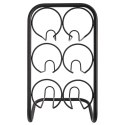 Stojak Regał Półka na Wino 6 Butelek Metalowy Czarny ORION 22,5 x 39 cm