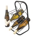 Stojak Regał Półka na Wino 6 Butelek Metalowy Czarny ORION 22,5 x 39 cm