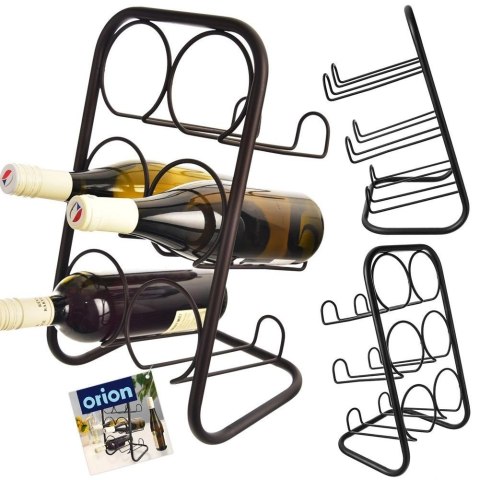 Stojak Regał Półka na Wino 6 Butelek Metalowy Czarny ORION 22,5 x 39 cm