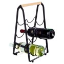 Stojak Regał na Wino 6 Butelek Metalowy Czarny Solidny VILDE 21 x 17 x 38cm