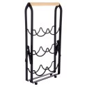 Stojak Regał na Wino 6 Butelek Metalowy Czarny Solidny VILDE 21 x 17 x 38cm