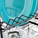 Suszarka do Naczyń 2-Poziomowa LOFT Czarna z Bambusowymi Uchwytami VILDE