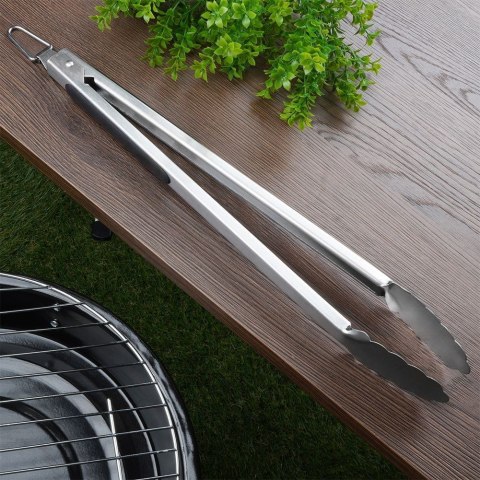 Szczypce Grillowe Stalowe Długie Antypoślizgowy Uchwyt 39 cm BBQ