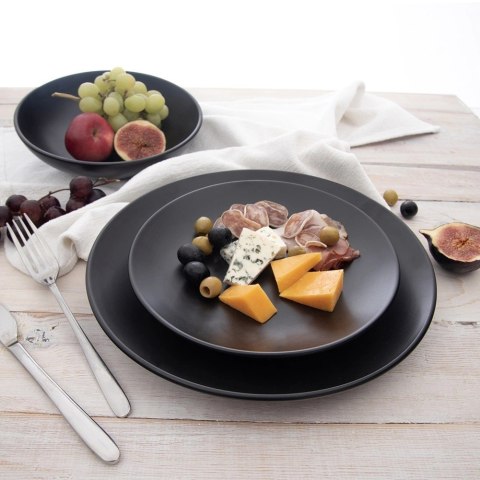 Talerz Obiadowy Płytki Ceramiczny Czarny Matowy 27 cm ORION Zmywarka