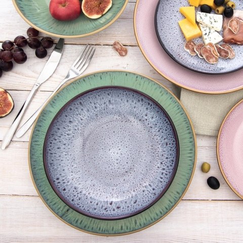 Talerz Obiadowy Płytki Ceramiczny Zielony GLAZE 27 cm ORION Szkliwiony