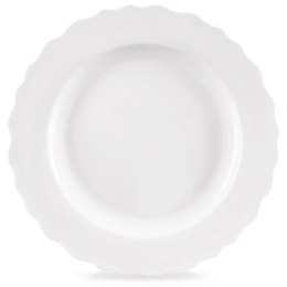 Talerz Obiadowy Płytki Porcelanowy MONA 24,5 cm ORION Falowany Rant
