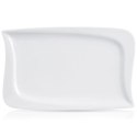 Talerz do Serwowania Podawania Porcelanowy Biały Ozdobny ORION 28x18 cm