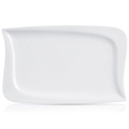 Talerz do Serwowania Podawania Porcelanowy Biały Ozdobny ORION 28x18 cm