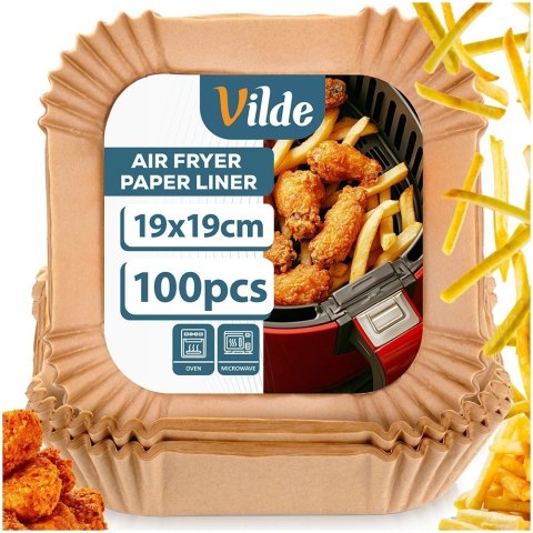 Wkład do Frytkownicy Air Fryer 100 szt. VILDE Papier Kwadratowy 19 x 19 cm