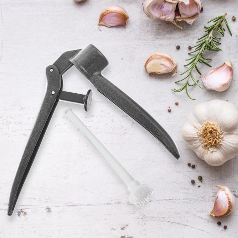 Wyciskacz do Czosnku Aluminiowy ORION 15,5 cm z Czyścikiem 2 el.