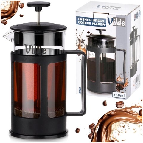 Zaparzacz Tłokowy French Press Kawa Herbata 350 ml Szkło Borokrzemowe