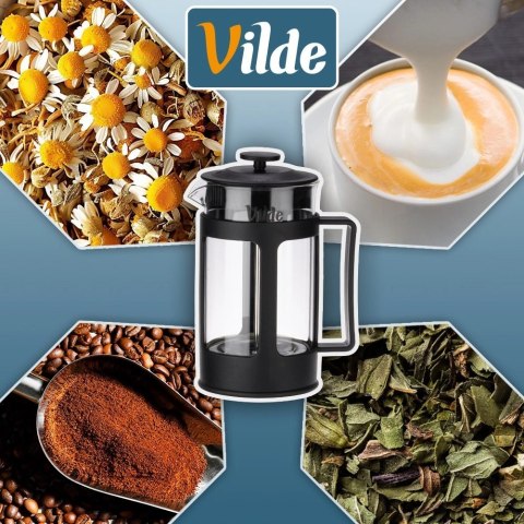 Zaparzacz Tłokowy French Press Kawa Herbata 600 ml Szkło Borokrzemowe