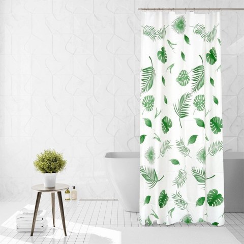 Zasłona Prysznicowa 180 x 180 cm VILDE Wodoodporna PEVA W Rośliny