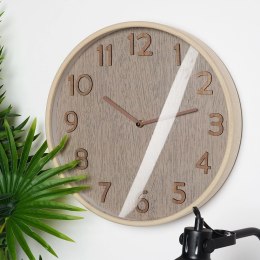 Zegar Ścienny Wiszący Okrągły Brązowy Dekoracyjny Ozdobny VILDE 38 cm