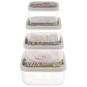 Zestaw 4 Pojemników Lunchbox Szczelny 900 ml ORION Retro na Żywność