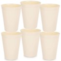 Zestaw 6 Kubków 300 ml Kremowe Plastikowe Sandy do Mikrofali
