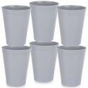 Zestaw 6 Kubków 300 ml Szare Nietłukące na Piknik Camping Sandy