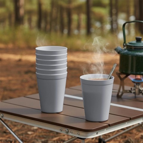 Zestaw 6 Kubków 300 ml Szare Nietłukące na Piknik Camping Sandy