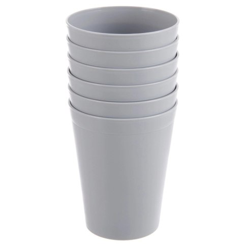Zestaw 6 Kubków 300 ml Szare Nietłukące na Piknik Camping Sandy