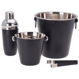 Zestaw Barowy z Shakerem Stalowy Czarny Solidny EXCELLENT HOUSEWARE 4 el.