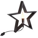 Lampka Stołowa Drewniana Czarna Gwiazda Ozdobna VILDE 34,5 cm Grupa Orion Sp. z o.o.