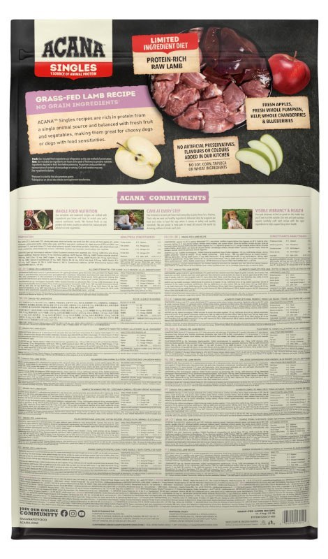Acana Singles Grass-Fed Lamb 11,4kg Acana