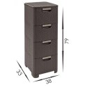 Curver Regał Z Szufladami Ciemny Brąz 4x14l Curver