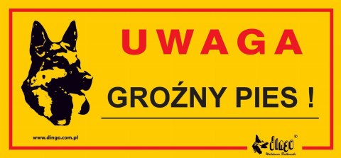 Dingo Metalowa Tabliczka Ostrzegawcza "Uwaga Groźny Pies" Dingo