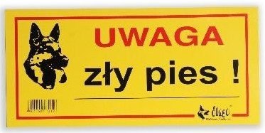 Dingo Metalowa Tabliczka Ostrzegawcza "Uwaga Zły Pies" Dingo