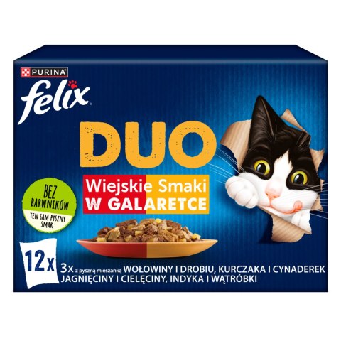 Felix Duo Wiejskie Smaki W Galaretce Z Mięsem 12x85g Felix
