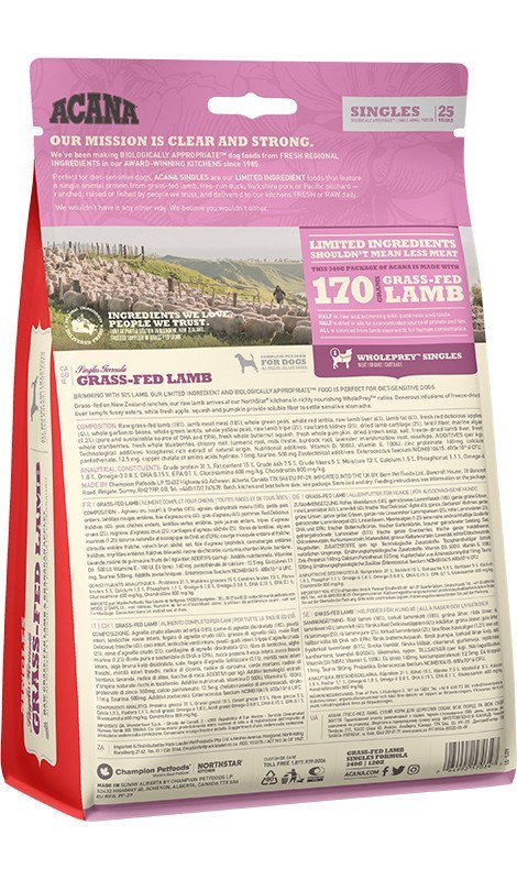 Acana Singles Grass-Fed Lamb 2kg Acana