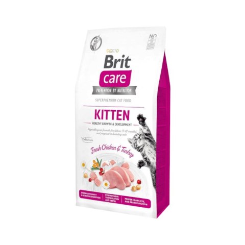 Brit Care Cat Grain-Free Kitten Healthy Growth & Development Z Kurczakiem I Indykiem 7kg Brit