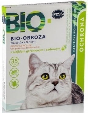 PESS Obroża biologiczna z olejkiem geraniowym 35cm Pess