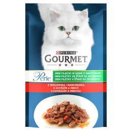 Purina Gourmet Perle Karma dla kotów mini fileciki w sosie z wołowiną i marchewką 85 g Gourmet
