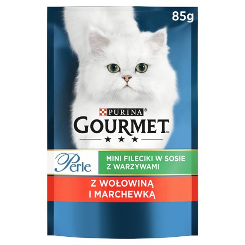 Purina Gourmet Perle Karma dla kotów mini fileciki w sosie z wołowiną i marchewką 85 g Gourmet