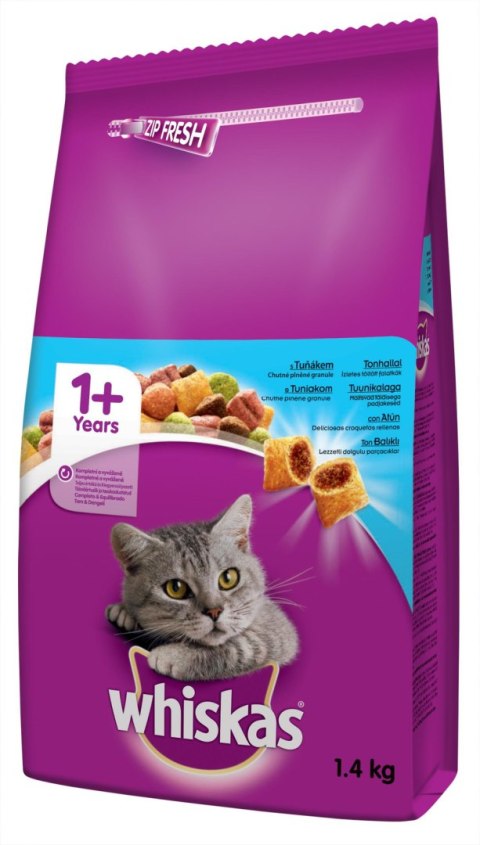 WHISKAS Adult 1,4kg - sucha karma dla kotów z tuńczykiem i warzywami Whiskas