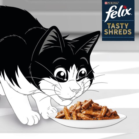 Felix Tasty Shreds Mokra Karma Dla Kota Z Kaczką I Indykiem W Sosie 4x80g Felix