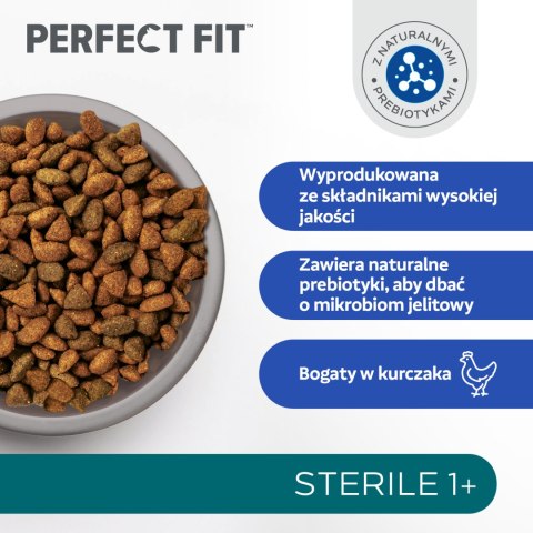 Perfect Fit™ - sucha karma pełnoporcjowa dla dorosłych kotów po zabiegu kastracji, bogata w kurczaka 7kg Perfect Fit