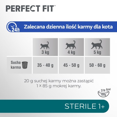 Perfect Fit™ - sucha karma pełnoporcjowa dla dorosłych kotów po zabiegu kastracji, bogata w kurczaka 7kg Perfect Fit