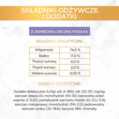 Purina Gourmet Gold Savoury Cake z jagnięciną i zieloną fasolką 85g Gourmet