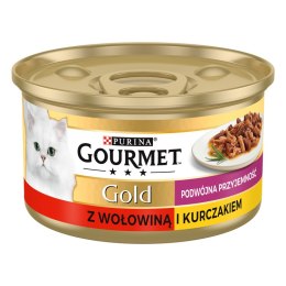 Purina Gourmet Gold z wołowiną i kurczakiem w sosie 85g Gourmet
