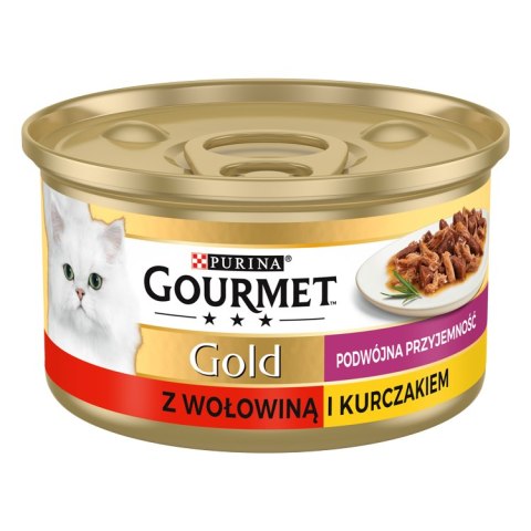 Purina Gourmet Gold z wołowiną i kurczakiem w sosie 85g Gourmet