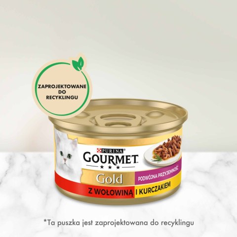 Purina Gourmet Gold z wołowiną i kurczakiem w sosie 85g Gourmet