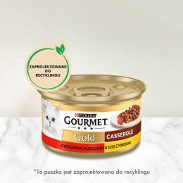 Purina Gourmet Gold z wołowiną i kurczakiem w sosie z pomidorami 85g Gourmet