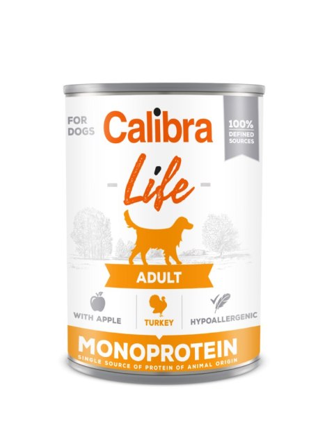 Calibra Dog Life Adult Turkey With Apples Karma Dla Psa 400g Calibra