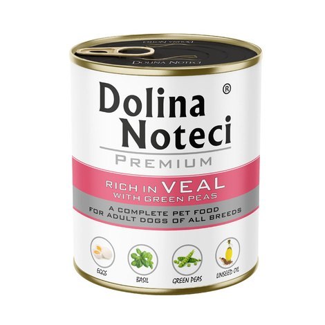 Dolina Noteci Premium Bogata W Cielęcinę Z Zielonym Groszkiem Karma Dla Psa 800g Dolina Noteci