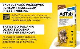 Elanco AdTab 225mg Tabletka Na Pchły I Kleszcze Dla Psów 5,5-11kg Elanco