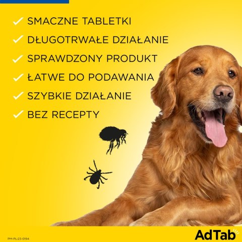 Elanco AdTab 225mg Tabletka Na Pchły I Kleszcze Dla Psów 5,5-11kg Elanco